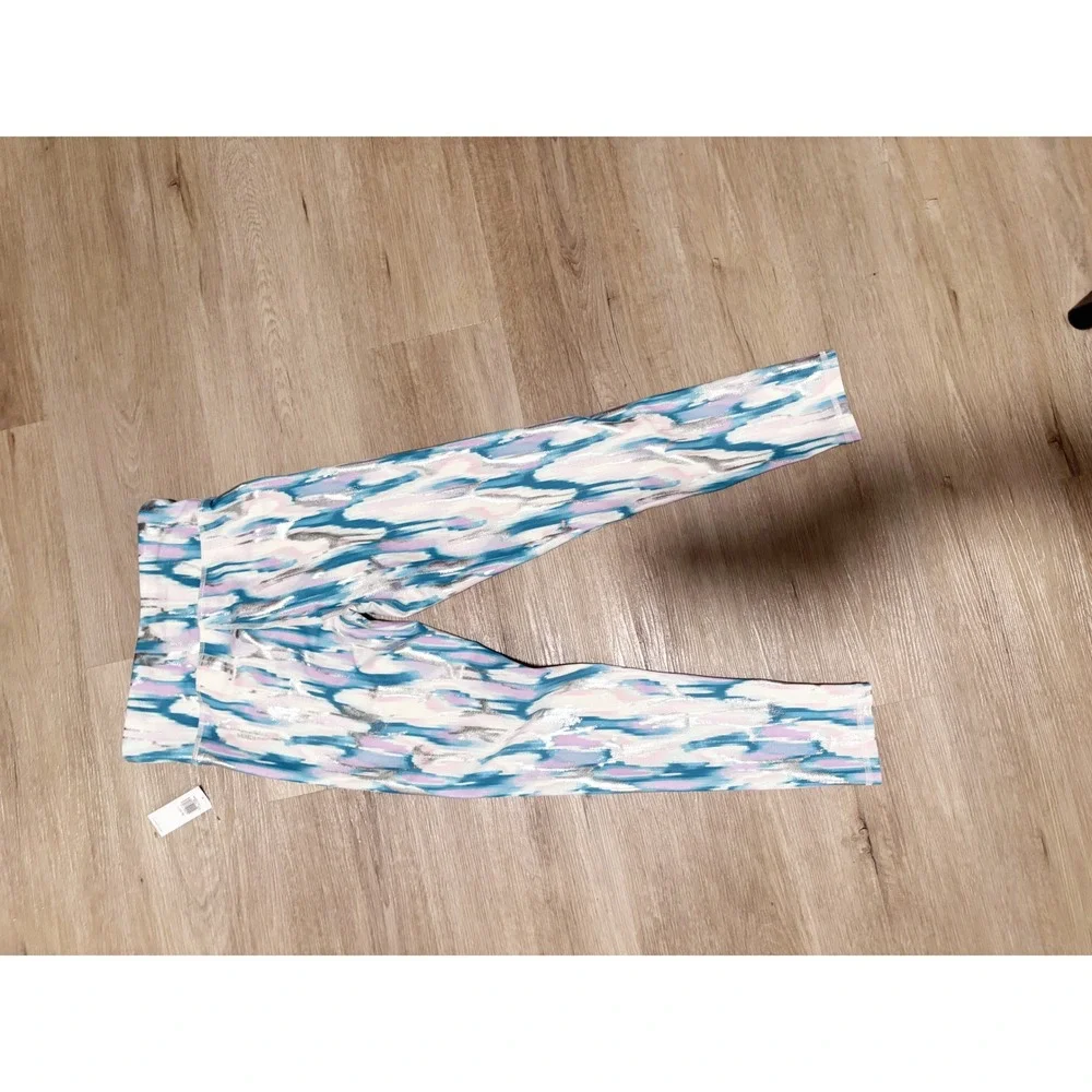 Old Navy Girls PowerPress High Waisted Abstract Foil Leggings L 10-12